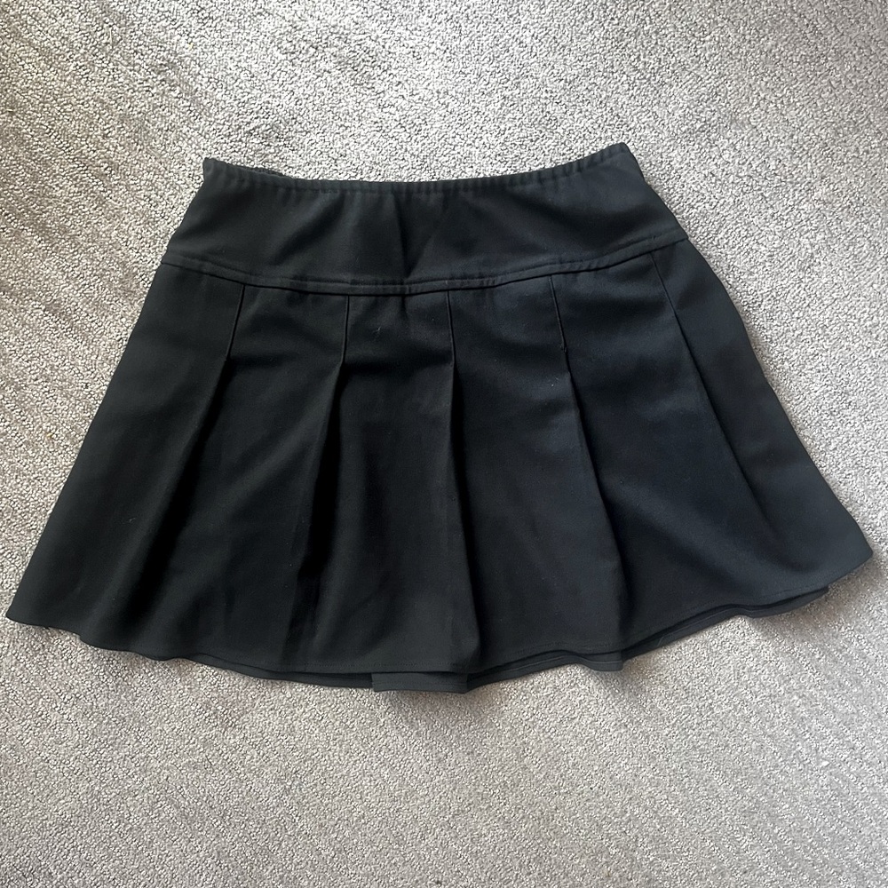 Hollister Pleated Black Mini Skater Skirt Medium